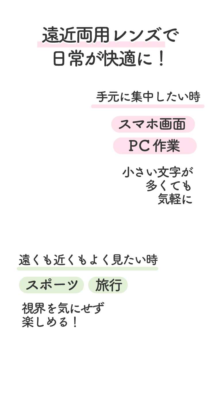 遠近両用レンズで日常が快適に