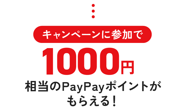 キャンペーンに参加で1000円相当のPayPayポイントがもらえる